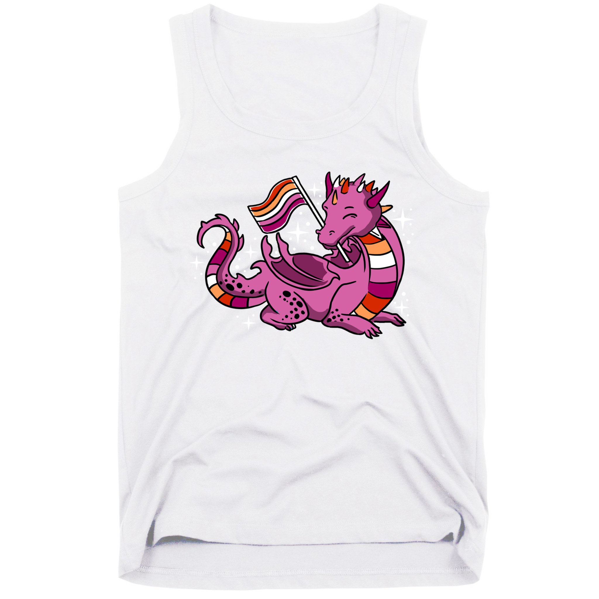Lesbian Dragon Orange Pink Lesbian Pride Cute Gift Tank Top