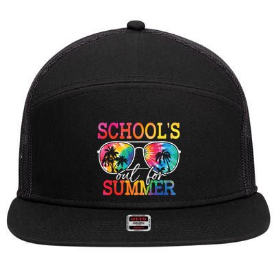 Last Day Of School Schools Out For Summer Teacher Students 7 Panel Mesh Trucker Snapback Hat