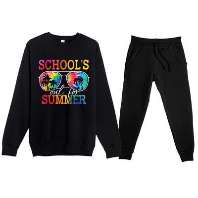 Last Day Of School Schools Out For Summer Teacher Students Premium Crewneck Sweatsuit Set