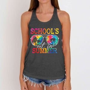 Last Day Of School Schools Out For Summer Teacher Students Women's Knotted Racerback Tank