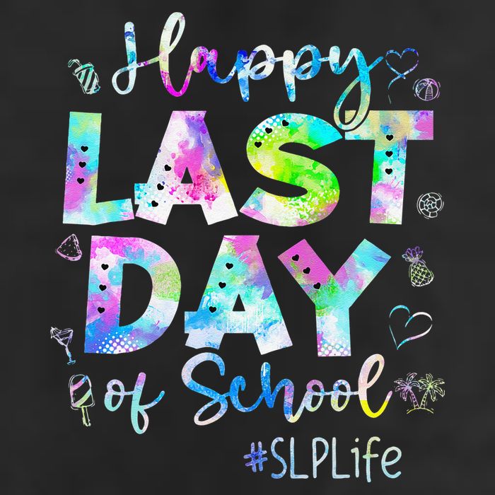 Last Day Of School SLP Life Summer Vacation Beach 7 Panel Mesh Trucker Snapback Hat