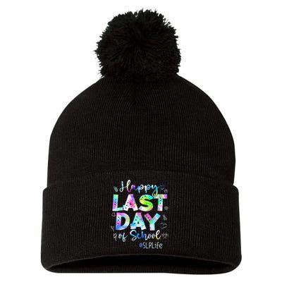 Last Day Of School SLP Life Summer Vacation Beach Pom Pom 12in Knit Beanie