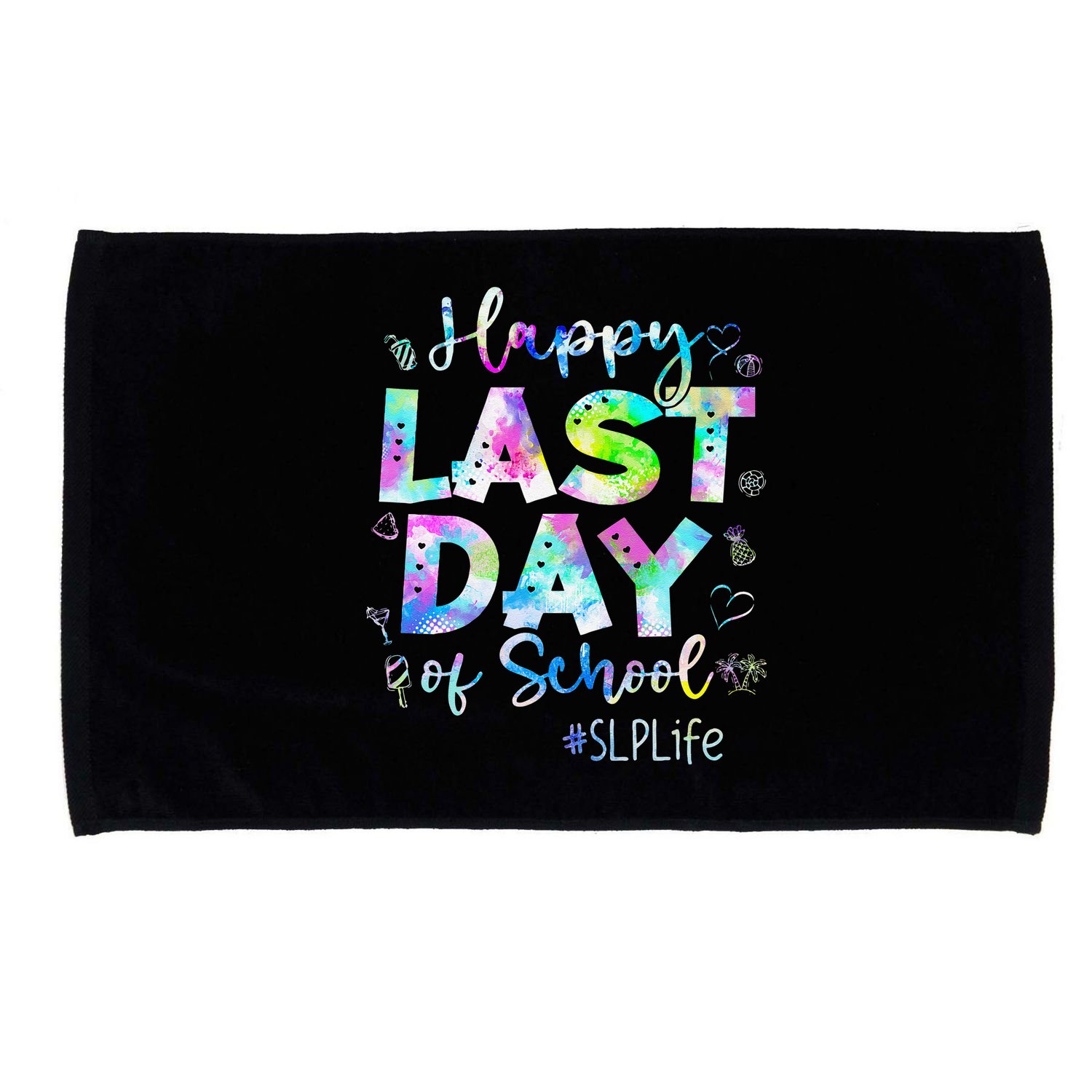 Last Day Of School SLP Life Summer Vacation Beach Microfiber Hand Towel