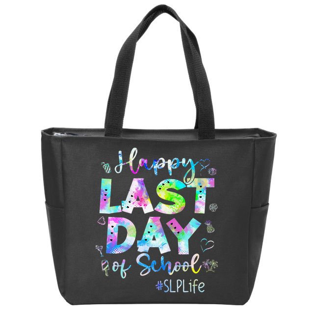 Last Day Of School SLP Life Summer Vacation Beach Zip Tote Bag