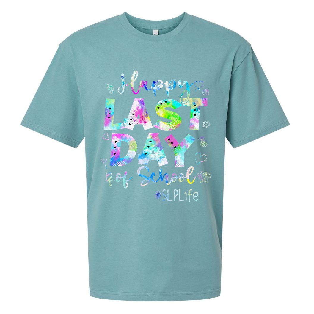 Last Day Of School SLP Life Summer Vacation Beach Sueded Cloud Jersey T-Shirt