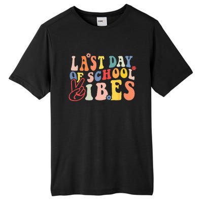 Last Day Of School Vibes Retro Vintage Teacher Graduation Tall Fusion ChromaSoft Performance T-Shirt