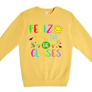 Last Day Of School Summer Spanish Teacher Or Student Premium Crewneck Sweatshirt