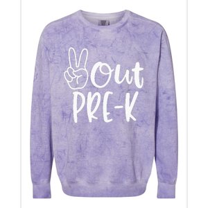 Last Day Of School Peace Out PreSchool Pre K Teacher Kids Colorblast Crewneck Sweatshirt