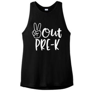 Last Day Of School Peace Out PreSchool Pre K Teacher Kids Ladies PosiCharge Tri-Blend Wicking Tank