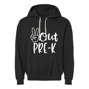 Last Day Of School Peace Out PreSchool Pre K Teacher Kids Garment-Dyed Fleece Hoodie