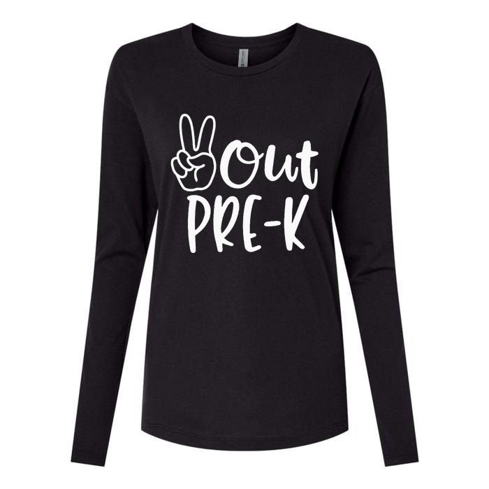 Last Day Of School Peace Out PreSchool Pre K Teacher Kids Womens Cotton Relaxed Long Sleeve T-Shirt