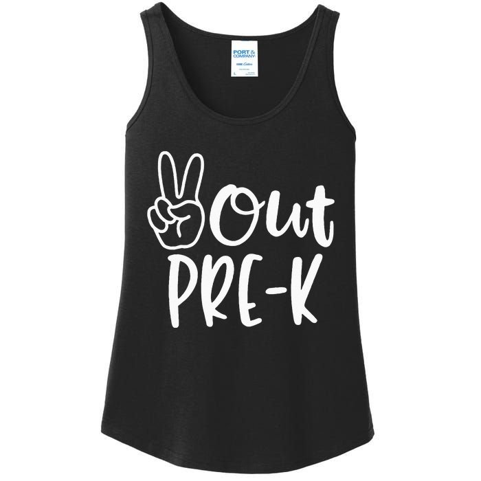 Last Day Of School Peace Out PreSchool Pre K Teacher Kids Ladies Essential Tank