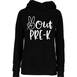 Last Day Of School Peace Out PreSchool Pre K Teacher Kids Womens Funnel Neck Pullover Hood