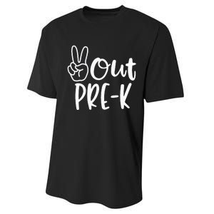 Last Day Of School Peace Out PreSchool Pre K Teacher Kids Performance Sprint T-Shirt