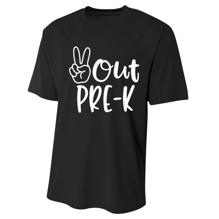 Last Day Of School Peace Out PreSchool Pre K Teacher Kids Performance Sprint T-Shirt