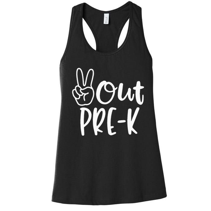 Last Day Of School Peace Out PreSchool Pre K Teacher Kids Women's Racerback Tank