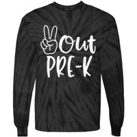 Last Day Of School Peace Out PreSchool Pre K Teacher Kids Tie-Dye Long Sleeve Shirt