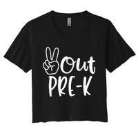 Last Day Of School Peace Out PreSchool Pre K Teacher Kids Women's Crop Top Tee