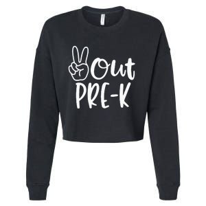 Last Day Of School Peace Out PreSchool Pre K Teacher Kids Cropped Pullover Crew