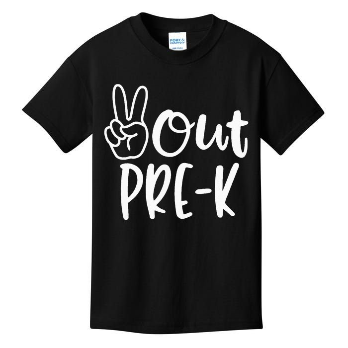 Last Day Of School Peace Out PreSchool Pre K Teacher Kids Kids T-Shirt