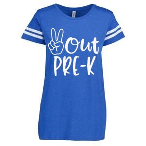 Last Day Of School Peace Out PreSchool Pre K Teacher Kids Enza Ladies Jersey Football T-Shirt