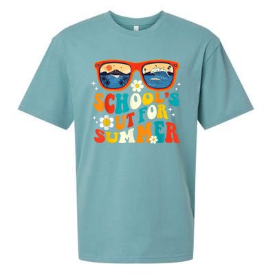 Last Day Of School Graduation Groovy Schools Out For Summer Sueded Cloud Jersey T-Shirt