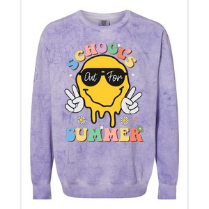 Last Day Of School Schools Out For Summer Teacher Colorblast Crewneck Sweatshirt