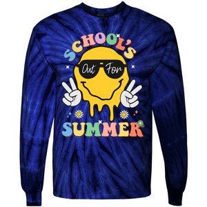 Last Day Of School Schools Out For Summer Teacher Tie-Dye Long Sleeve Shirt