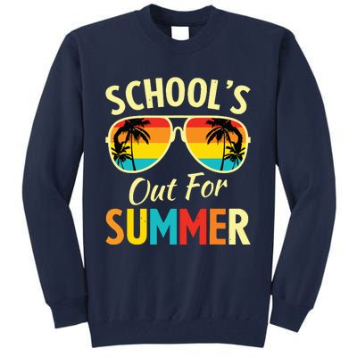 Last Day Of School Retro Schools Out For Summer Teacher Tall Sweatshirt