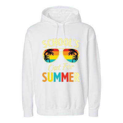 Last Day Of School Retro Schools Out For Summer Teacher Garment-Dyed Fleece Hoodie