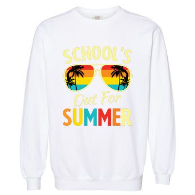 Last Day Of School Retro Schools Out For Summer Teacher Garment-Dyed Sweatshirt