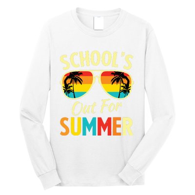 Last Day Of School Retro Schools Out For Summer Teacher Long Sleeve Shirt