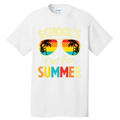 Last Day Of School Retro Schools Out For Summer Teacher Tall T-Shirt