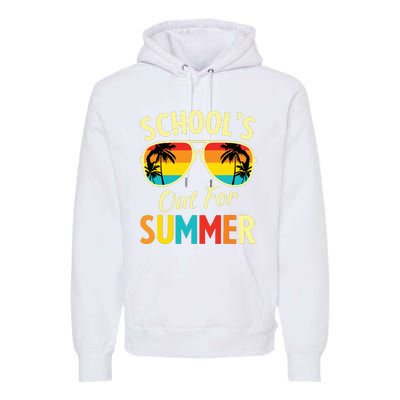 Last Day Of School Retro Schools Out For Summer Teacher Premium Hoodie