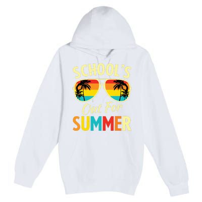 Last Day Of School Retro Schools Out For Summer Teacher Premium Pullover Hoodie