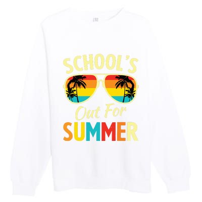 Last Day Of School Retro Schools Out For Summer Teacher Premium Crewneck Sweatshirt