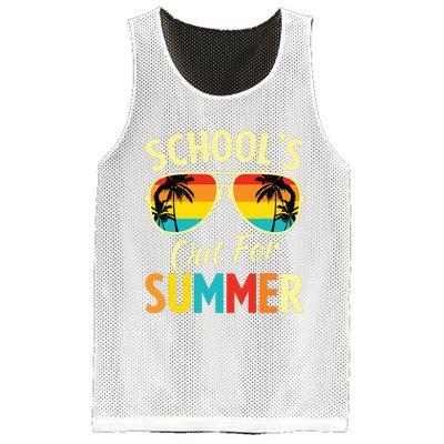 Last Day Of School Retro Schools Out For Summer Teacher Mesh Reversible Basketball Jersey Tank