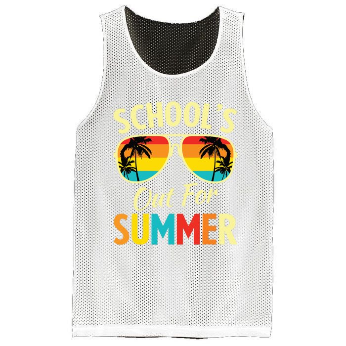 Last Day Of School Retro Schools Out For Summer Teacher Mesh Reversible Basketball Jersey Tank