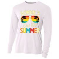 Last Day Of School Retro Schools Out For Summer Teacher Cooling Performance Long Sleeve Crew