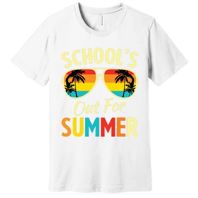 Last Day Of School Retro Schools Out For Summer Teacher Premium T-Shirt