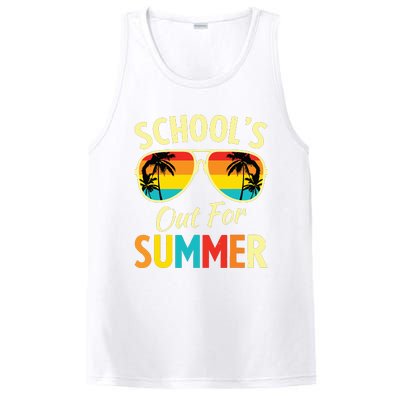 Last Day Of School Retro Schools Out For Summer Teacher PosiCharge Competitor Tank