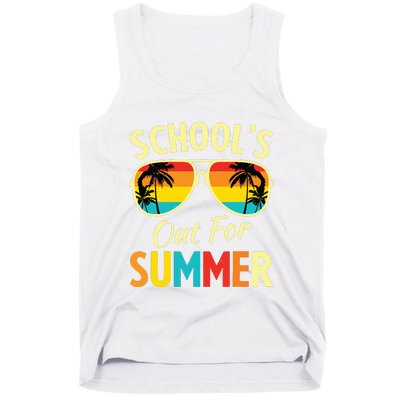 Last Day Of School Retro Schools Out For Summer Teacher Tank Top