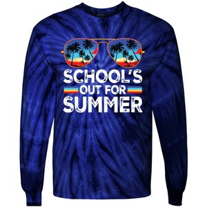 Last Day Of School Schools Out For Summer Teacher Boy Tie-Dye Long Sleeve Shirt