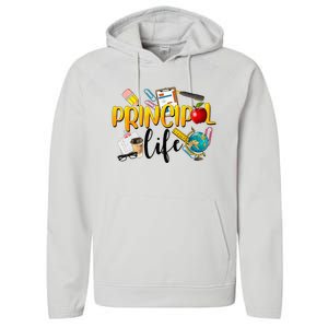 Last Day Of School Principal Life End Of Year Summer Vibes Performance Fleece Hoodie