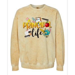 Last Day Of School Principal Life End Of Year Summer Vibes Colorblast Crewneck Sweatshirt