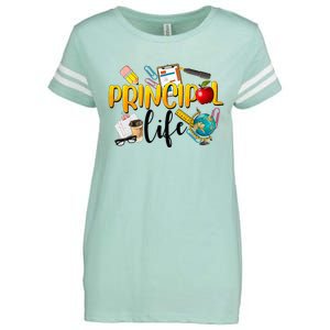 Last Day Of School Principal Life End Of Year Summer Vibes Enza Ladies Jersey Football T-Shirt