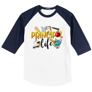 Last Day Of School Principal Life End Of Year Summer Vibes Baseball Sleeve Shirt