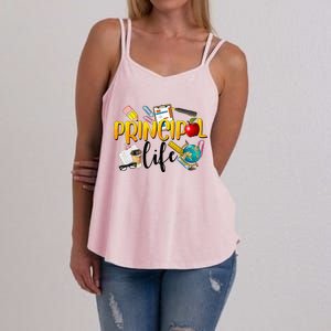 Last Day Of School Principal Life End Of Year Summer Vibes Women's Strappy Tank