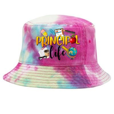 Last Day Of School Principal Life End Of Year Summer Vibes Tie-Dyed Bucket Hat