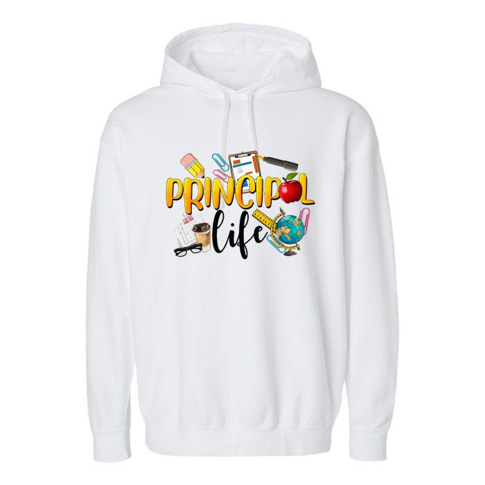 Last Day Of School Principal Life End Of Year Summer Vibes Garment-Dyed Fleece Hoodie